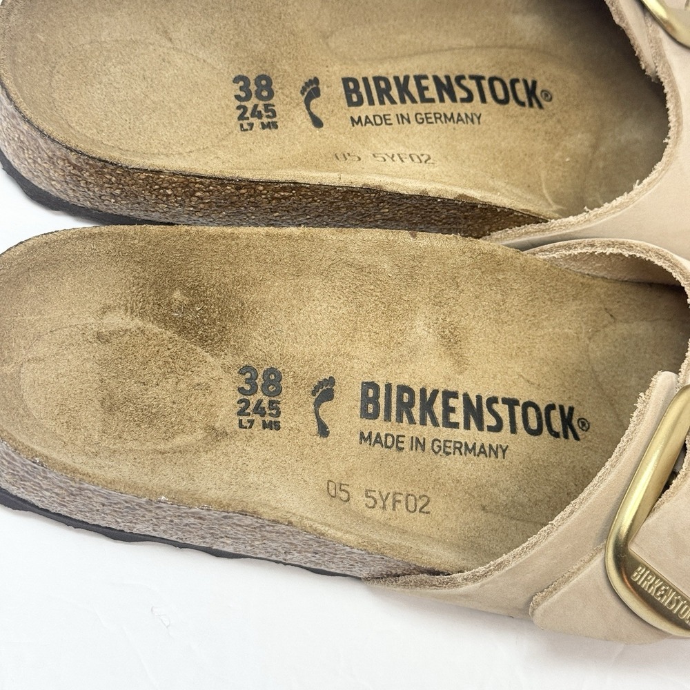 Birkenstock Madrid Big Buckle Slide Sandals Womens Size 7 Narrow Nubuck Leather - Picture 4 of 10